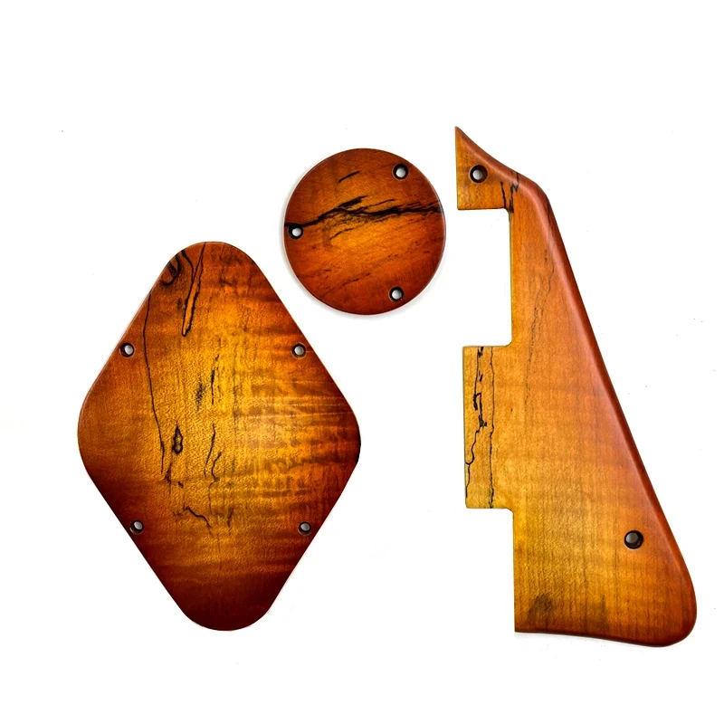 Hand-made Maple Holz Gitarre Schlagbrett & Carbon-faser-hinter Abdeckung Schalter Hohlraum Abdeckung