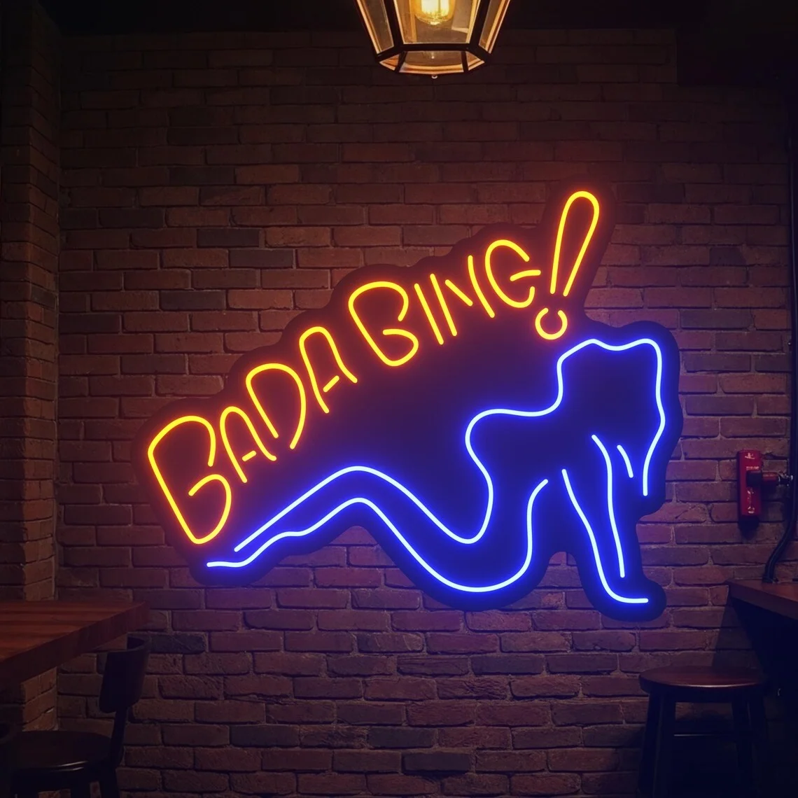 Bada Bing Neon Sign Retro LED Wall Light Bar Decor Neon Sign Game Room Wall Art Man Cave image 5