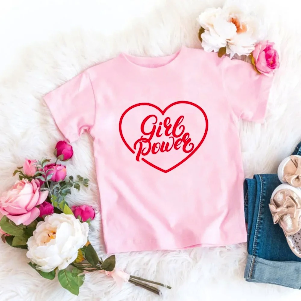 O-Neck Pink Short Sleeve Women's Clothing Retro Girl Power Slogan Red Rose Letter Pattern Trendy Empowerment Casual Everyday Top