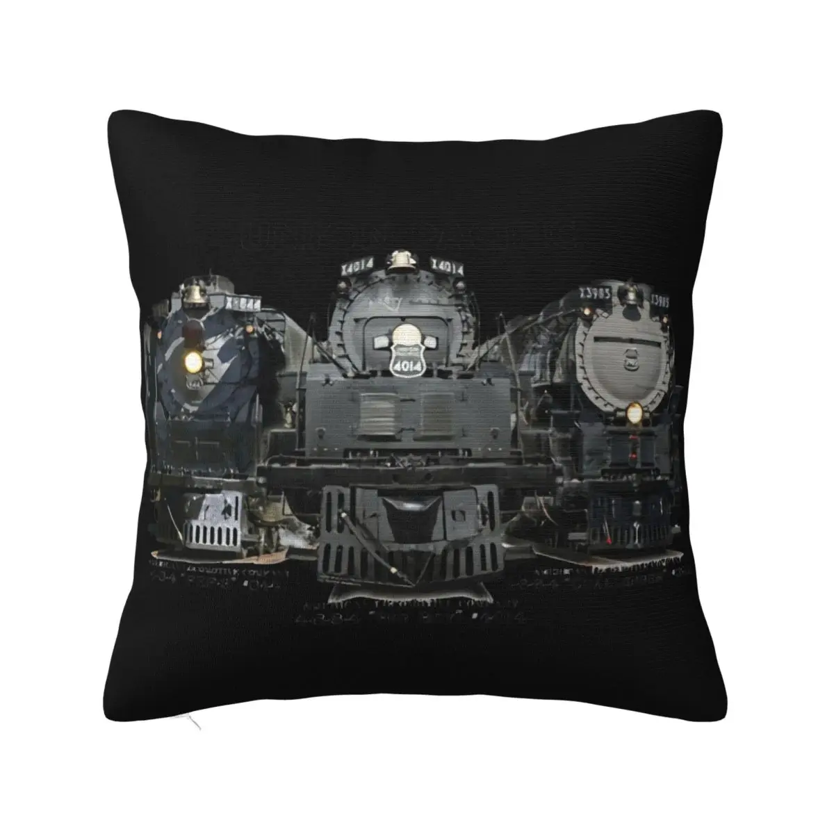 Union Pacific Big Steam Big Boy 4014 3985 And 844 Train S Graphic Letter Youth Street Style Party Pillow Case