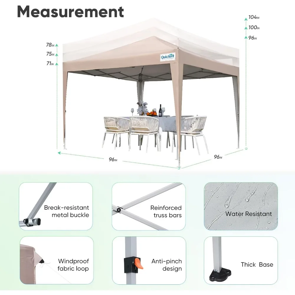 Outdoor Large Sun Shelter of 10x10',  Sidewall and Roll-up Ventilated Window, Canopy Gazebo Commercial