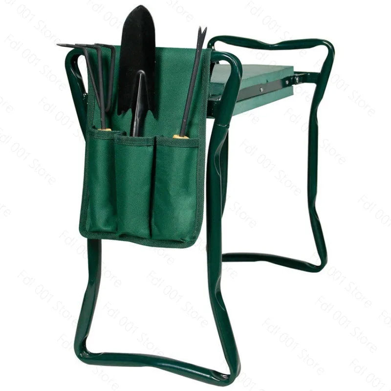 Folding Garden Kneeler Stool Bench Tool Pouch Storage Bag Protect Knees Sturdy Pad Seat Bearing Multi Pockets
