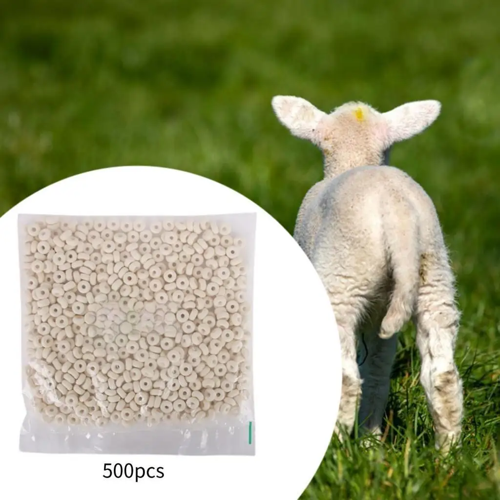 Castration Tail Docking Rubber Bands Livestock Accessories White Rings for Piglets Sheep Calves Efficient Farm Use