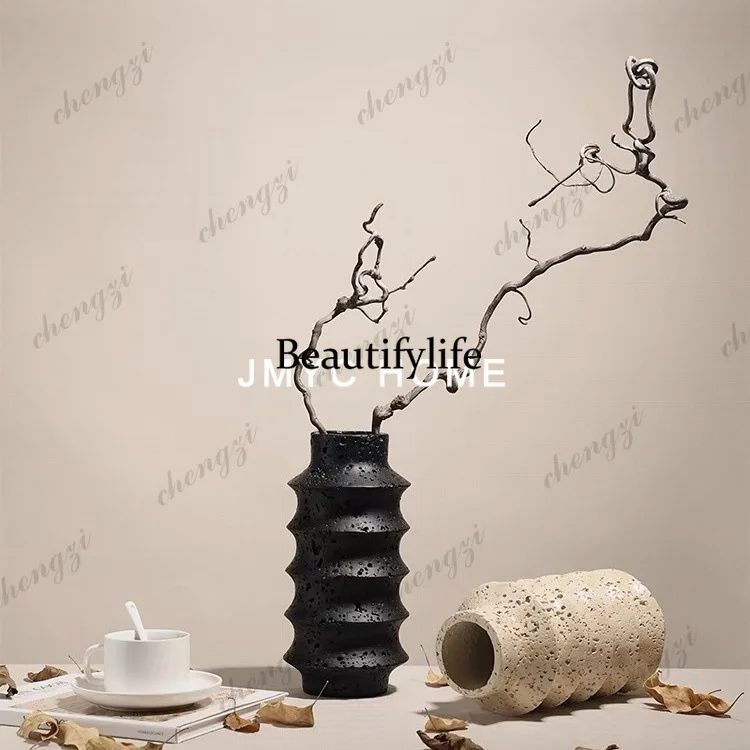 Retro Italian resin dry vase ornament coffee table bar table flower ware model room living room