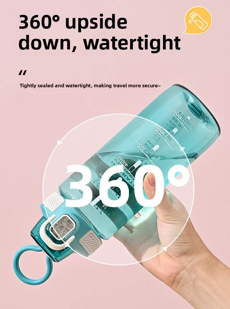 Sports water cup summer outdoor large capacity gradual change high value with letters portable water cup can be customized