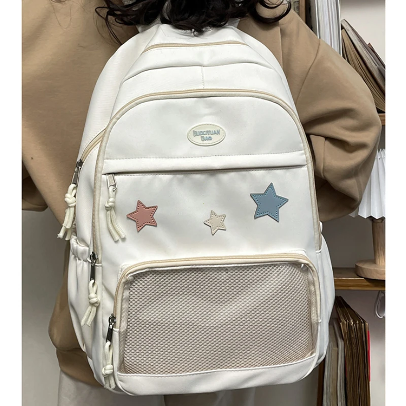 

Star Transparent Backpack Women Students Casual Kawaii Star Schoolbag Girl High-capacity Preppy Backpacks