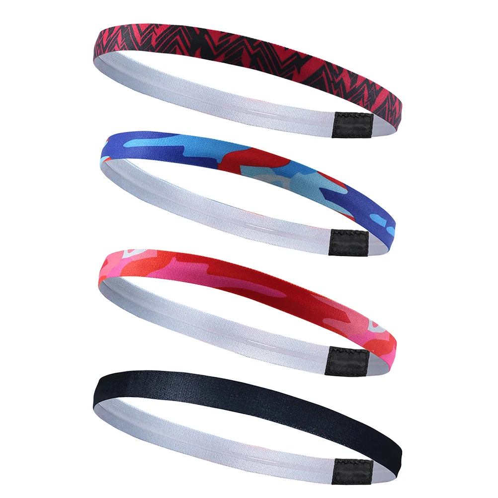 4 Pcs Sports Headband Outdoor Hairbands Unisex Exercise Anti-skid Running Sweat Absorbent Gems