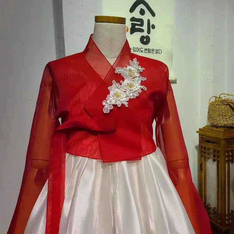 Korean Clothes Imported Fabrics Clothing Three-dimensional Patterns Stage Performances Original Design High-end Hanbok