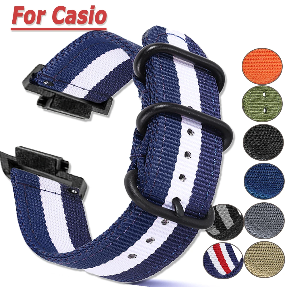 16 mm Segeltuch-Uhrenarmband für Casio GA-110 800 GA-2100 GD100 120 G8900 5600 GW-M5610 Sport Soften Strap Nylon-Armband
