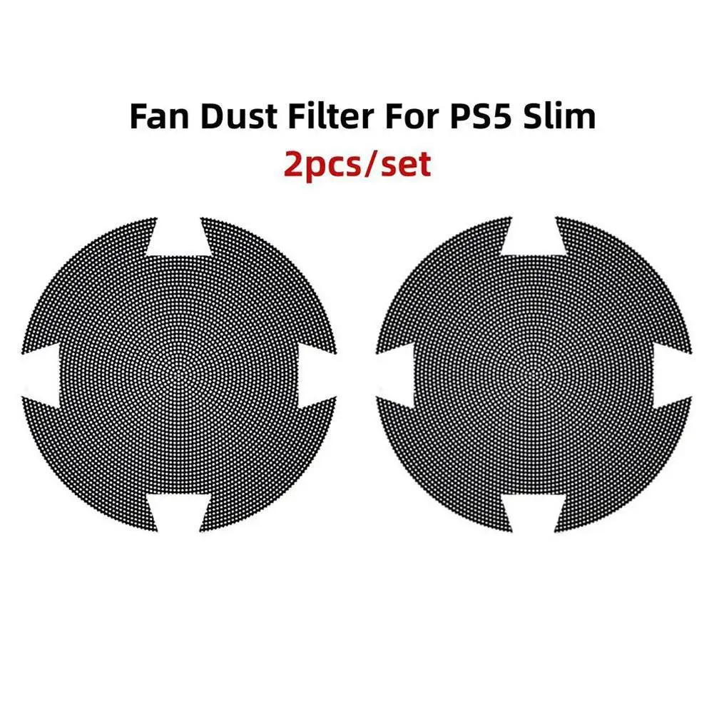 2pcs For PS5 PRO Slim Game Console Host Cooling Fan Adhesive Dust Filter Dustproof Mesh Cover Easy Cleaning Faceplate Accessory