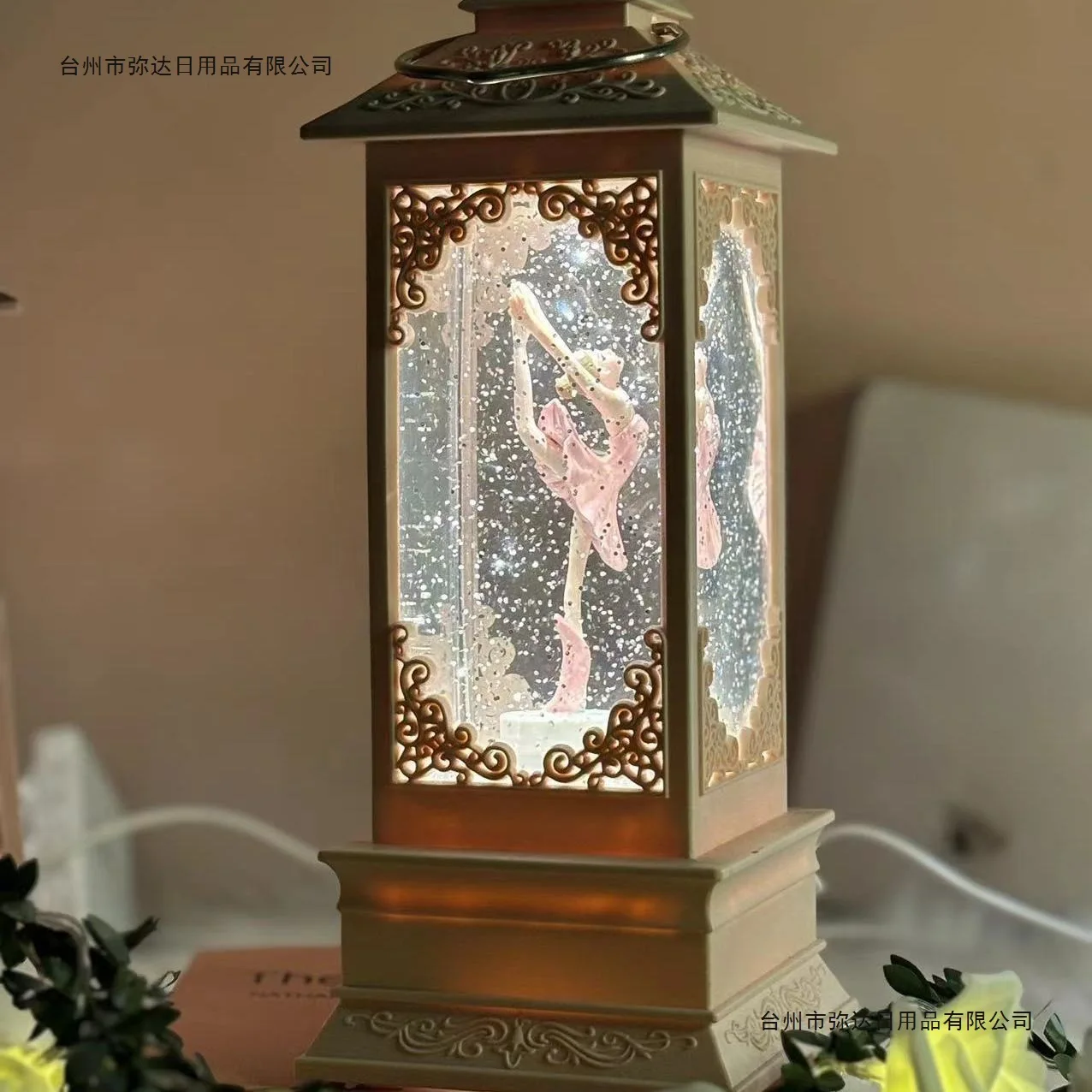 High-end birthday gift spinning dance ballet music box carousel for girls children couple