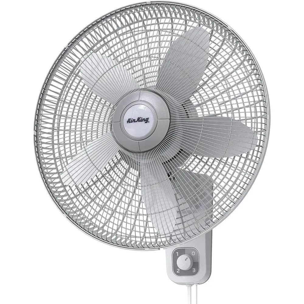 

18-Inch White Oscillating Wall-Mounted Fan - Commercial Grade