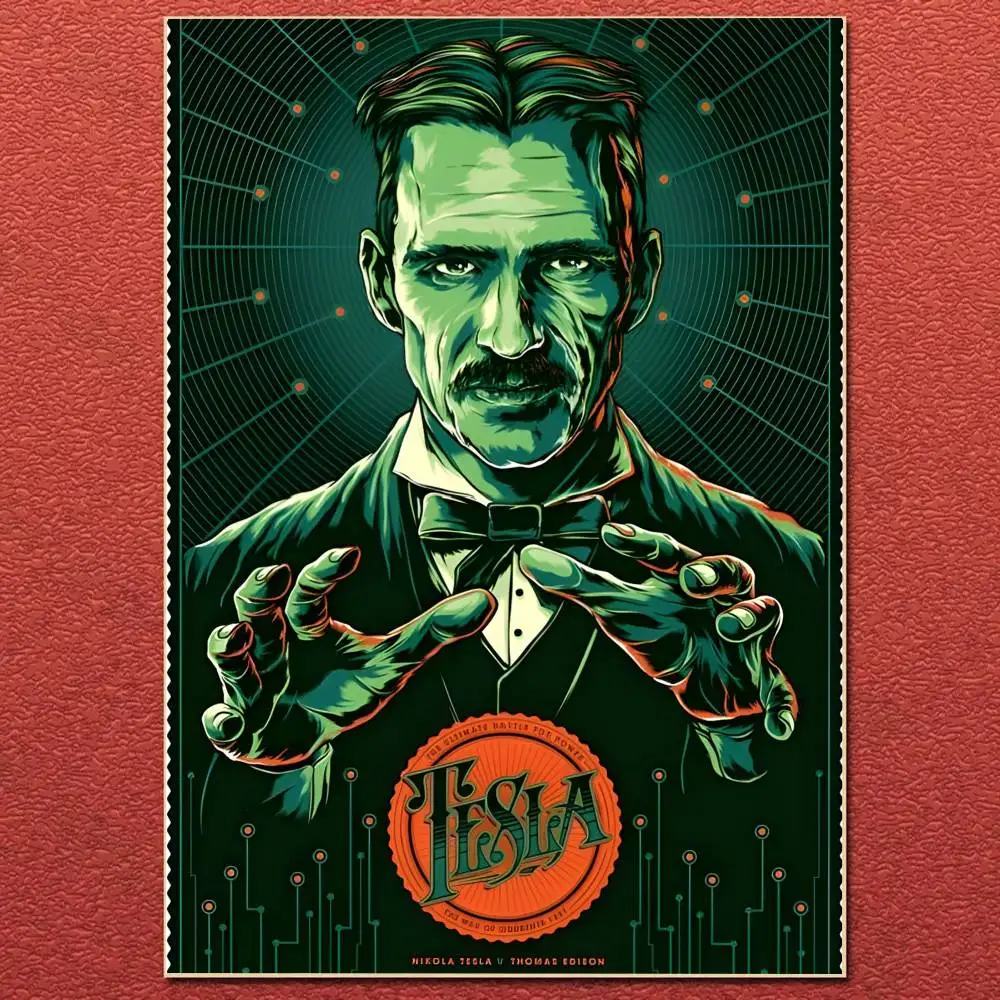 العالم الشهير الناس نيكولا تسلا-T المشارك قماش اللوحة المشارك مع يطبع غرفة نوم المنزل غرفة المعيشة الديكور هدية
