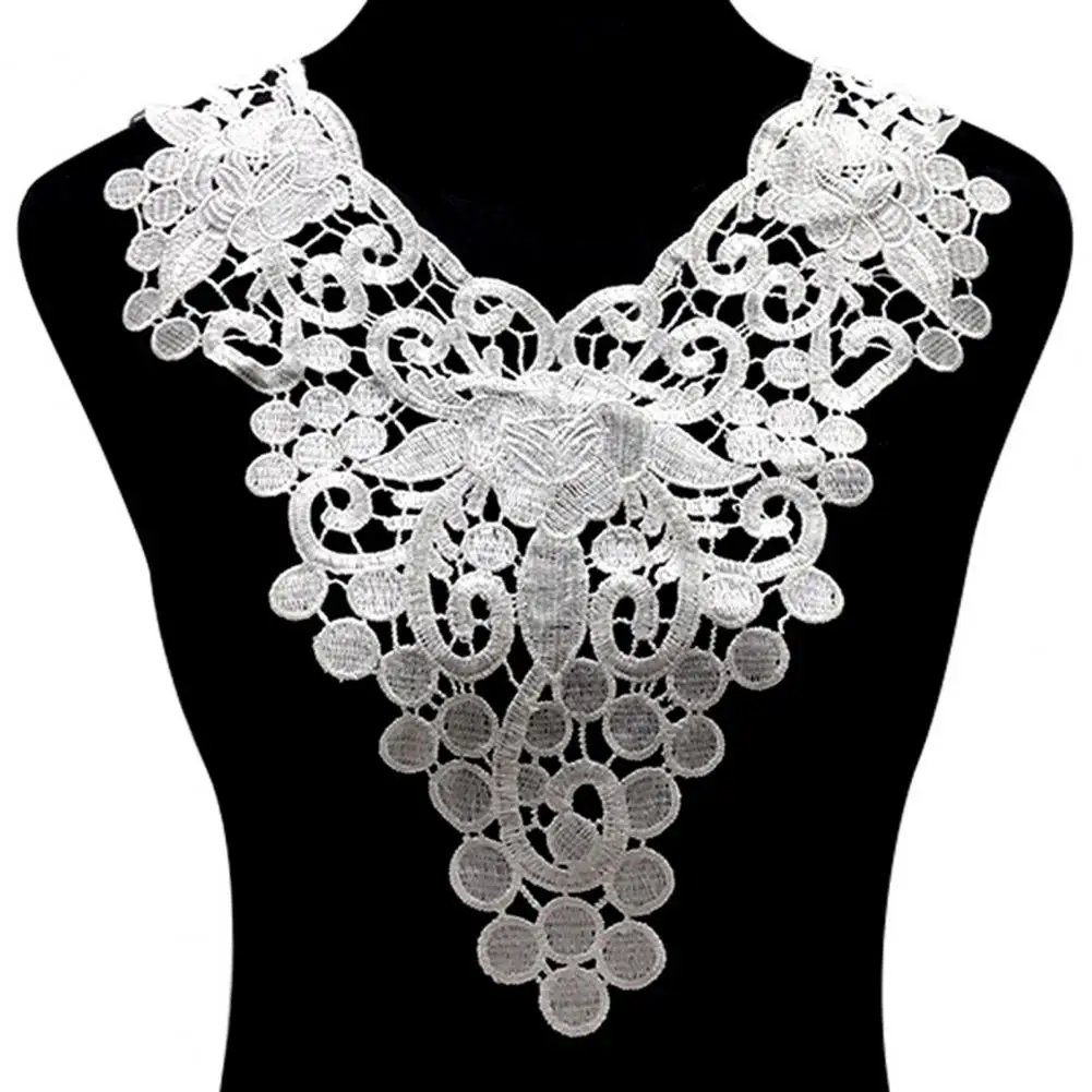 Elegant Lace Design Embroidered Lace Neckline for Diy Sewing Supplies Wedding Dress Hollow Out Lace Fabric Collar Trim for Women