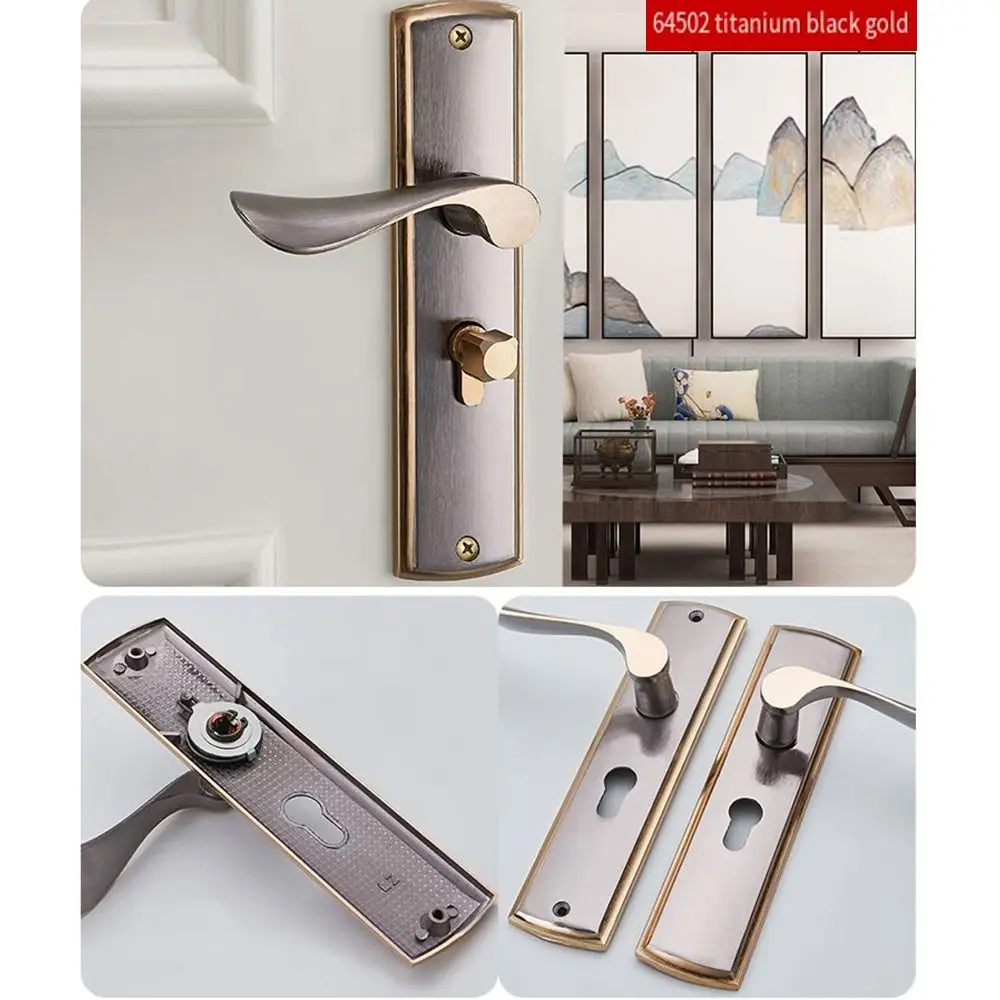 Fechadura de porta interior do quarto estilo europeu, fácil instalação, universal, conjunto de fechadura, vintage, anti-roubo, fechadura de segurança