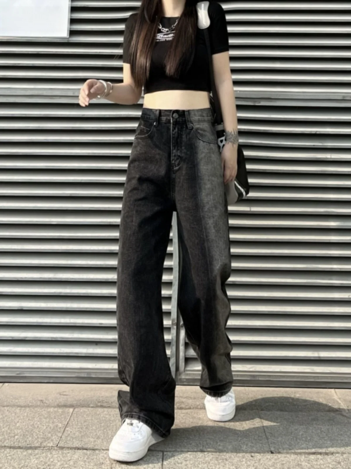 

Мужские винтажные американские джинсовые джинсы больших размеров, свободные широкие прямые повседневные длинные брюки, осенний сезон, High Street Sle