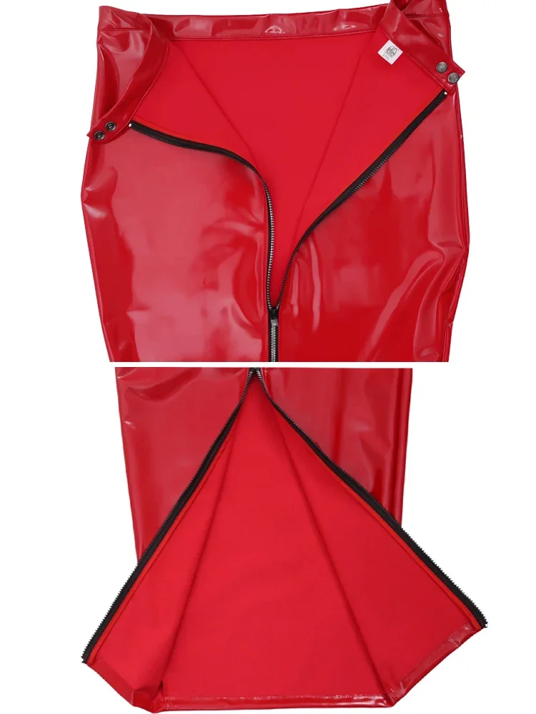 Women Plus Size Wet Look PVC Pencil Skirt High Waist PU Leather Long Skirts Zipper Package Hip Maid Faldas Tights Skirt