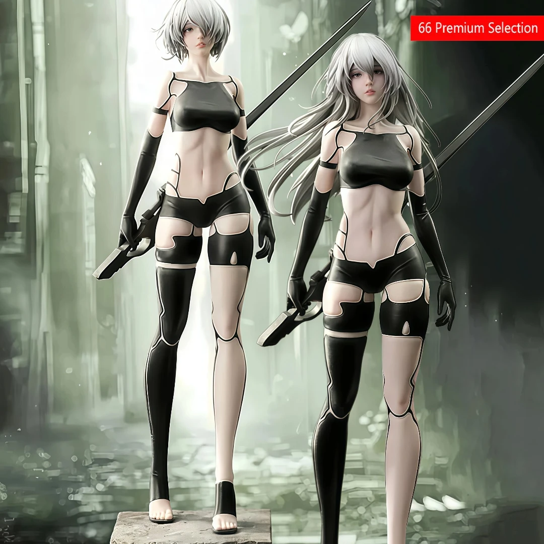 

NieR:Automata A2 Battle Damage Long Hair Ver 1/4 50CM Statue Anime Game Figure Collectible Model Desktop Decoration Gift