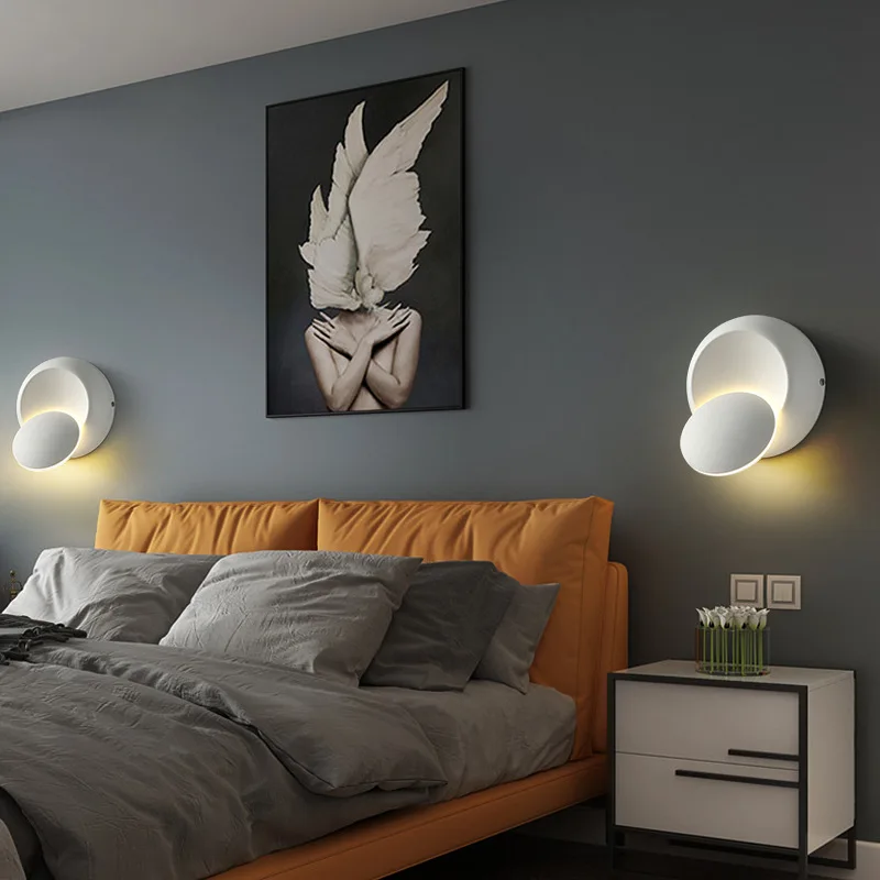 الشمال كسوف القمر مصابيح الحائط مع تصميم بسيط ومبتكر للتدوير غرفة نوم السرير الشمعدانات Woonkamer المدخل الدرج #3