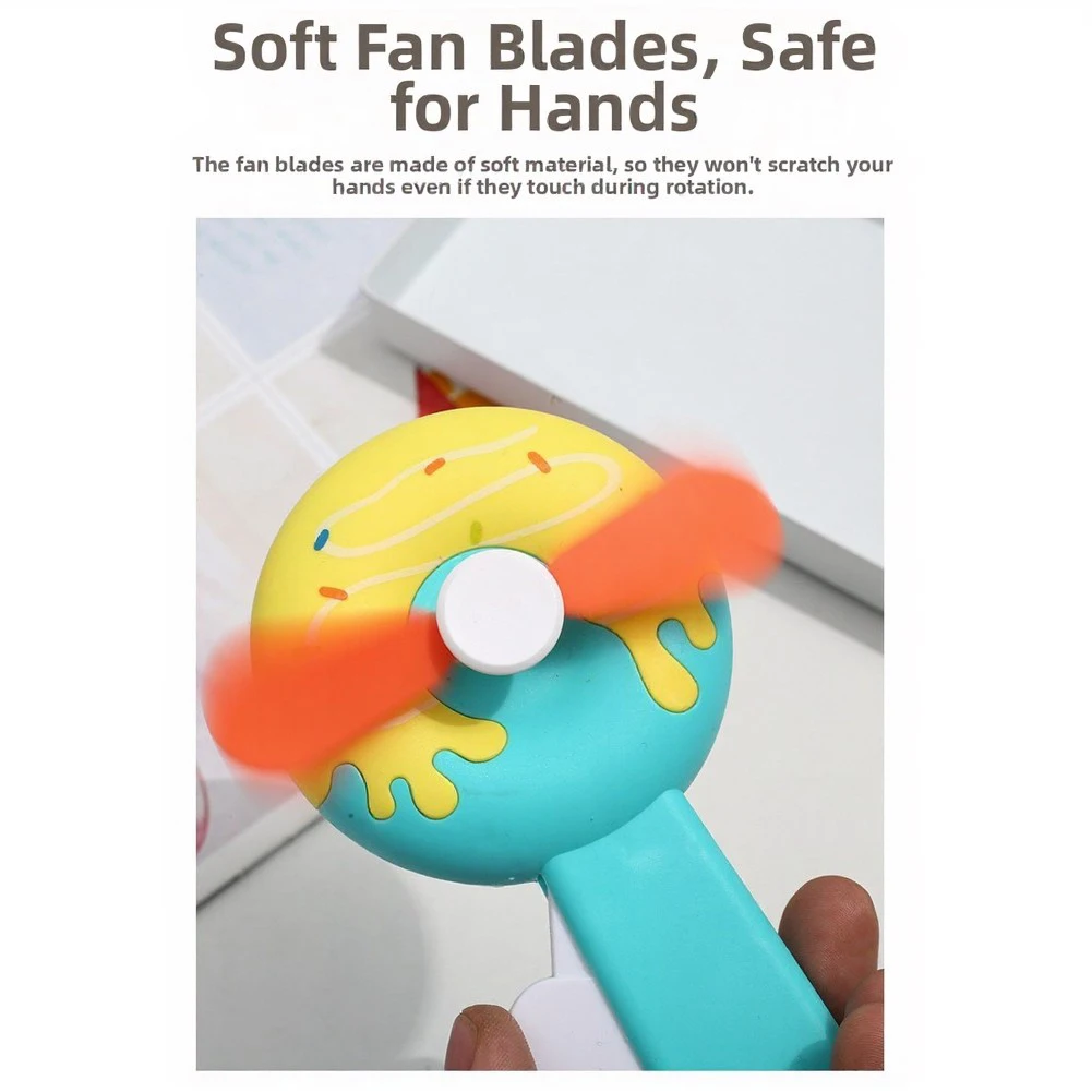 Cartoon Handheld Fans 10pcs for Summer Events Beach Outings Picnics Hand Cranked Portable Cooling Fans 14x6cm PP