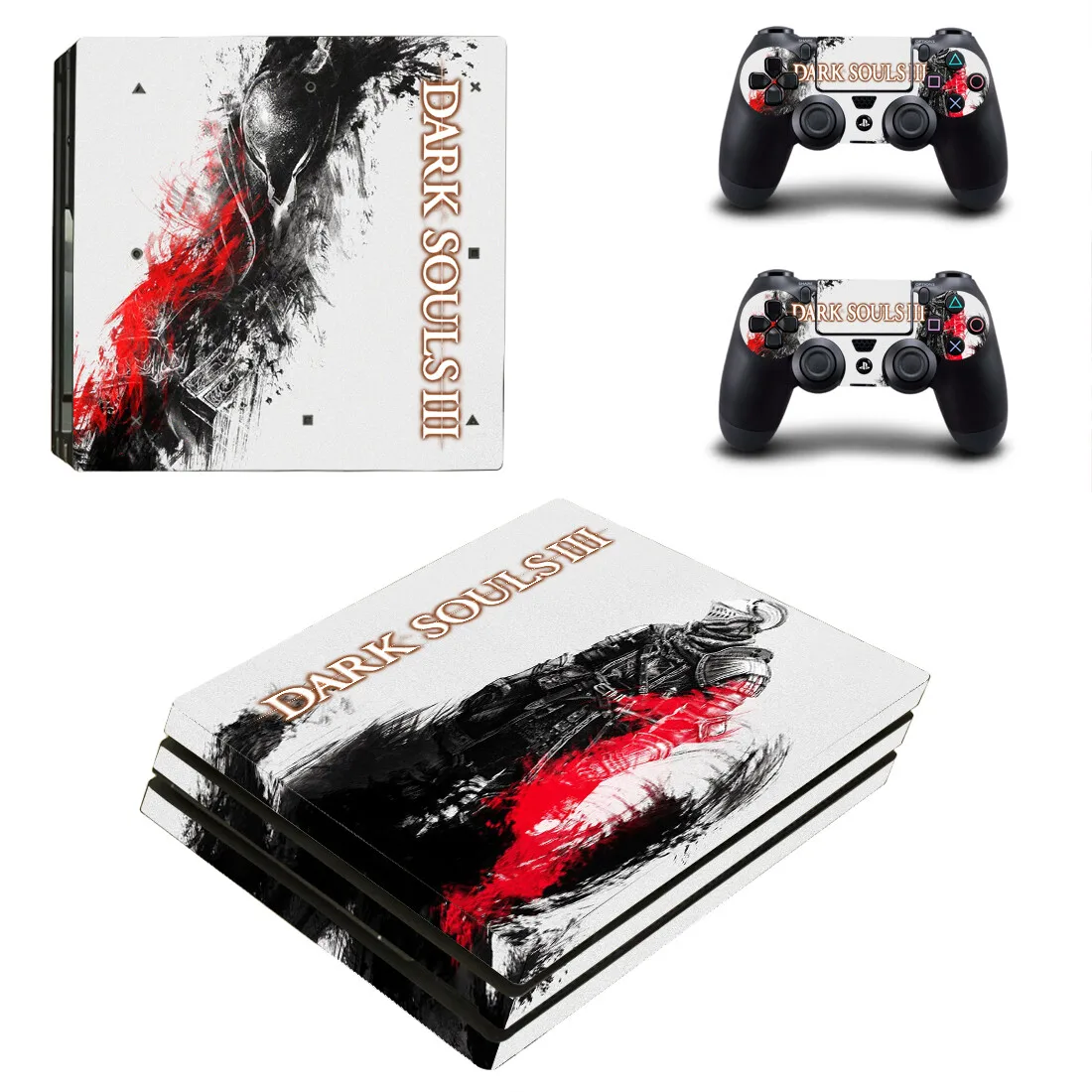Темные души PS4 Pro кожаная Наклейка защитная обложка для консоли и контроллера Скины Виниловые