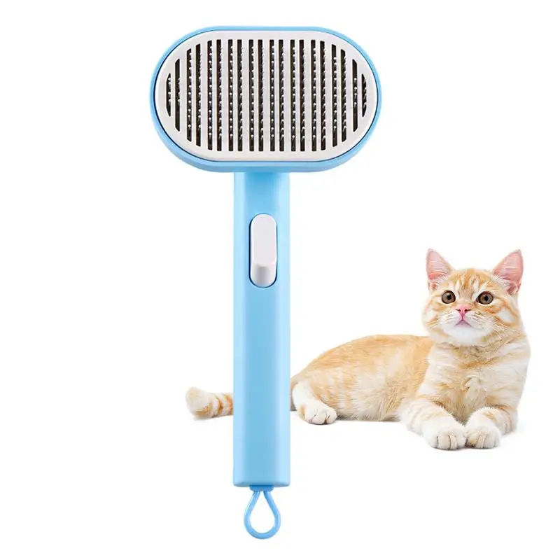 Cat Grooming Brush Self Cleaning Slicker Comb For Indoor Cats Shedding Pet Grooming Brush For Cats And Dogs Cat Brushes For