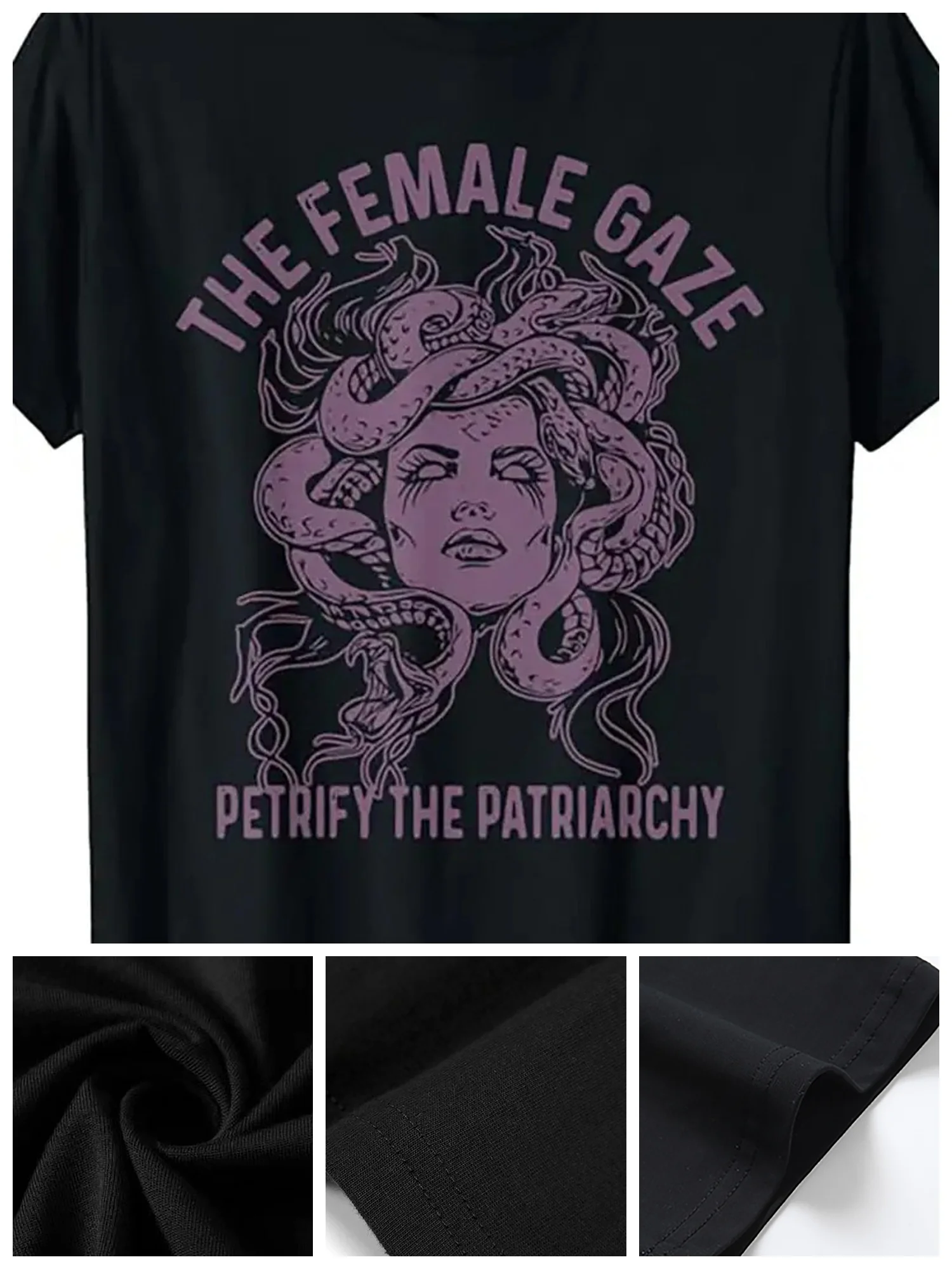 

Medusa 100% Cotton Perspective Petrochemical Patriarchy T-Shirt - Crew Neck High Street Short Sleeve 1 pcs