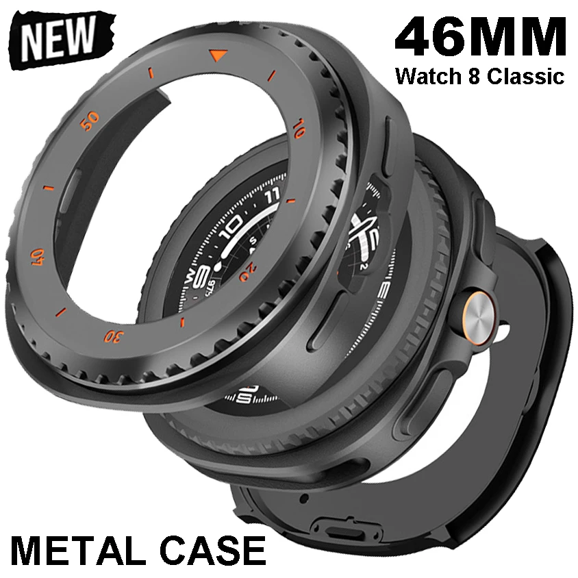 

Aluminium Alloy+PC Case for Samsung Galaxy Watch 8 Classic with Time Scale Cover Bumper for Galaxy 8 Classic 46mm Shell Frame