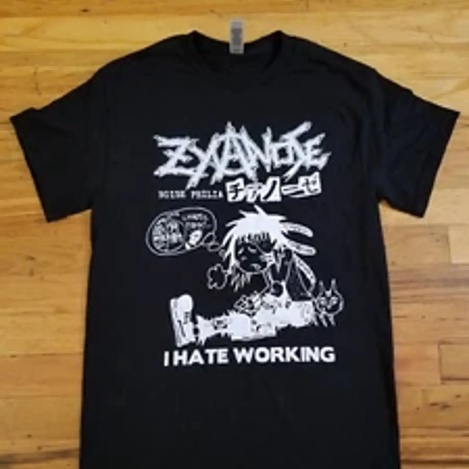 Футболка Zyanose I Hate Working, унисекс, винтажная, повседневная, для ежедневной носки, слегка мягкая, в стиле стритвир