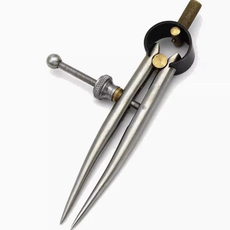 0-75mm Steel Leather Compass Set Adjustable Wing Divider for Drafting Woodworking Metalworking-A68X