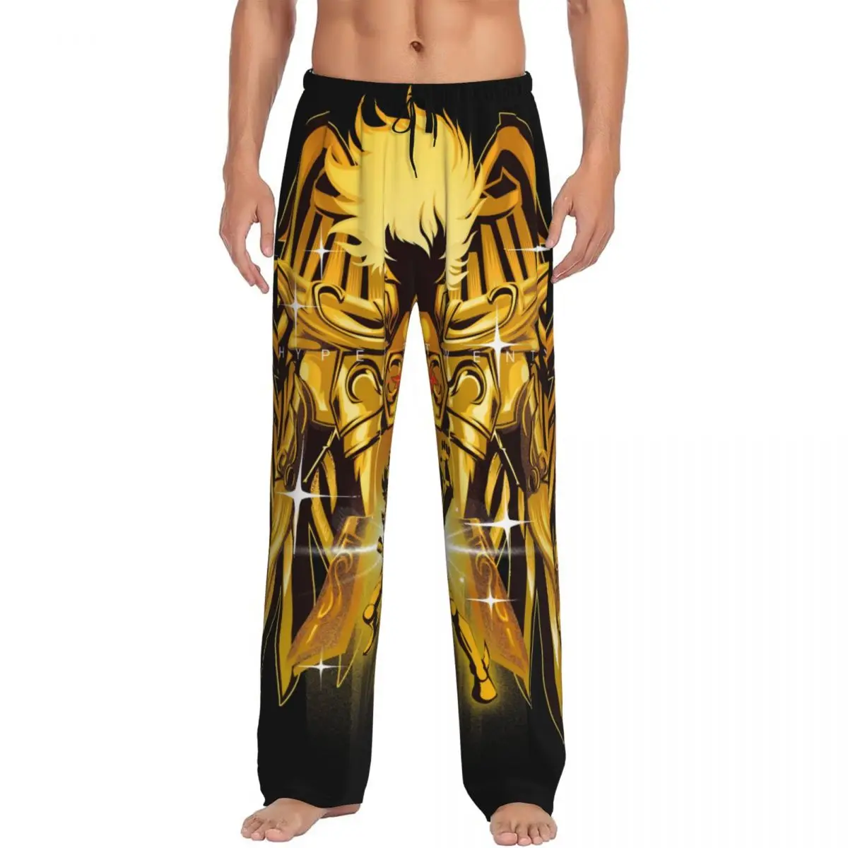 

Custom Men's Saintes Seiya Anime Manga Pajama Pants Print Sleep Sleepwear Bottoms with Pockets