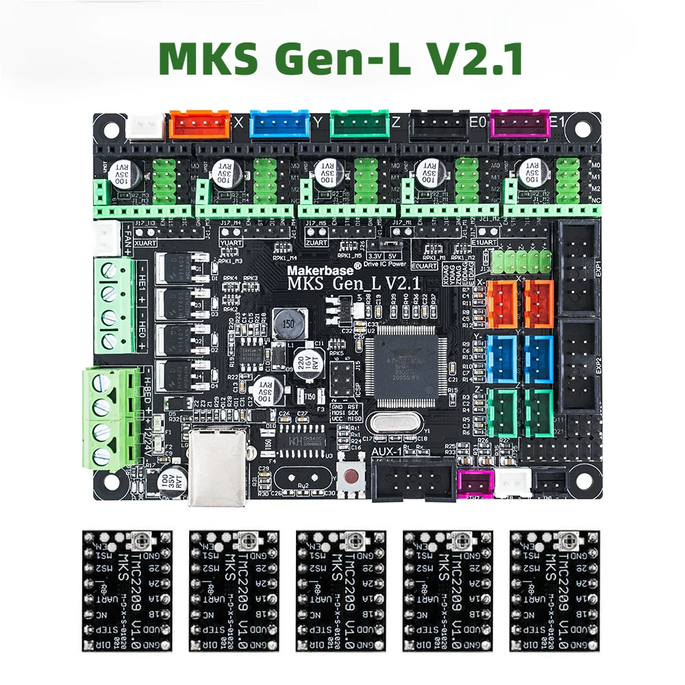 

MKS Gen_L 2.1 3D Printer motherboard Support TMC2209 2208 Uart Mode Gen L Parts Control Board 4988Drive For Tornadoes