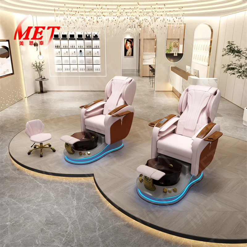 

Modern Luxury Beauty Nail Salon Electric Reclining Manicure Foot Spa Massage Pedicure Chair