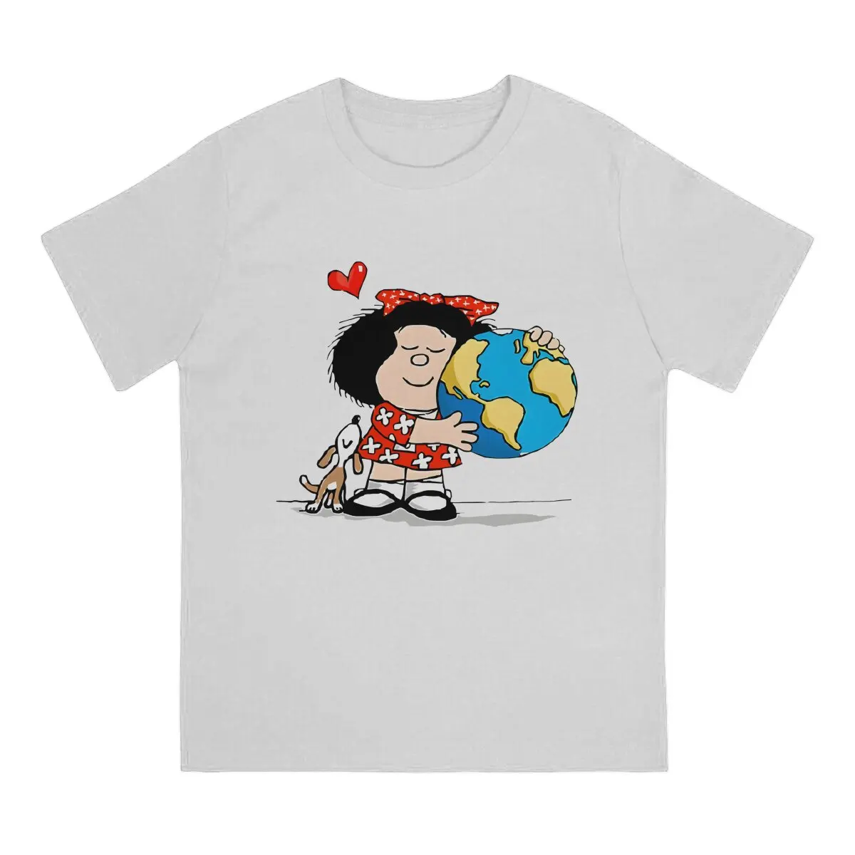 MAFALDA Love World T Shirt Punk Men Tees Summer Clothing Polyester O-Neck TShirt