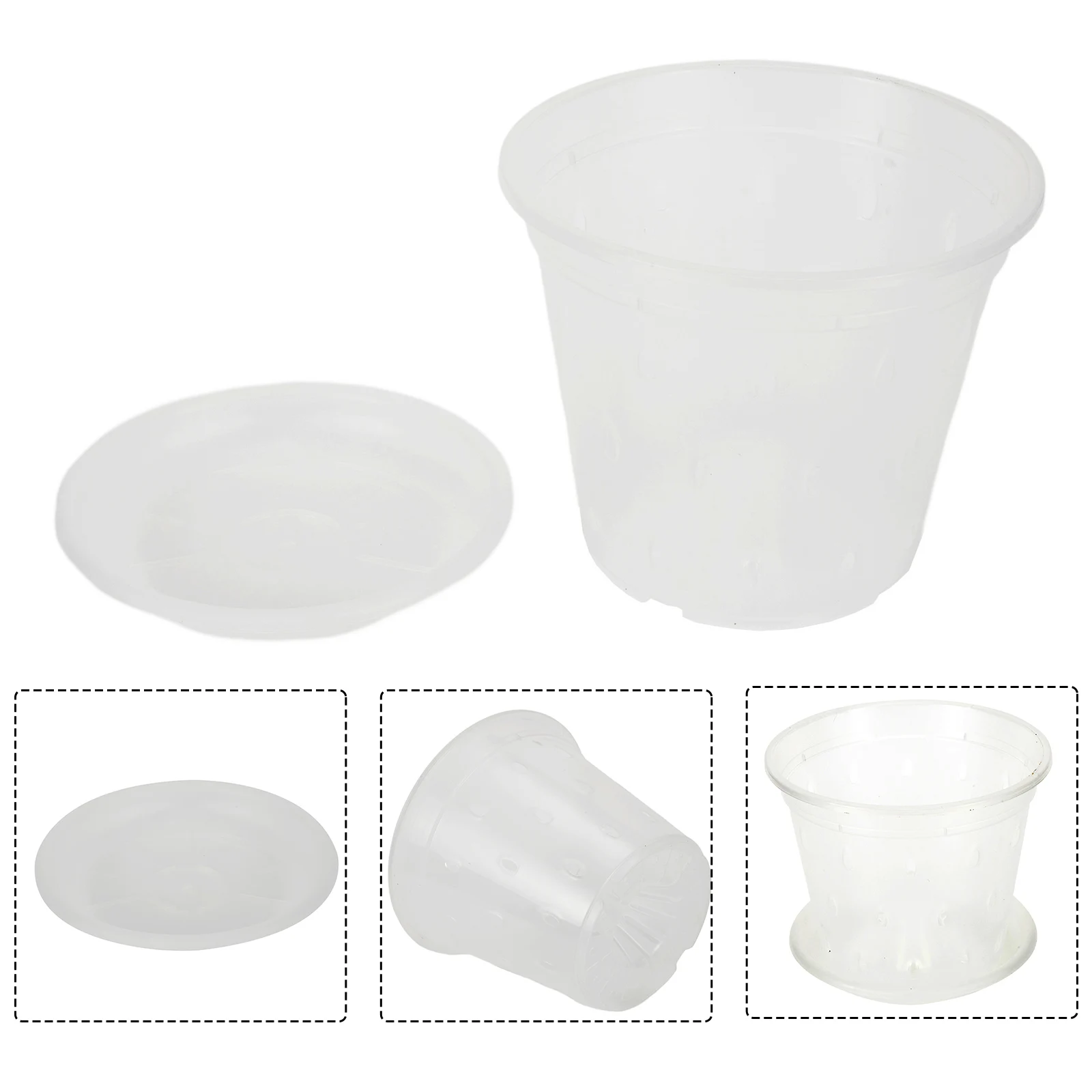 

Горшки для орхидей, цветочный горшок, аксессуары для сада, цветочный горшок Stomata, прозрачный 1/5 шт. для орхидеи Phalaenopsis