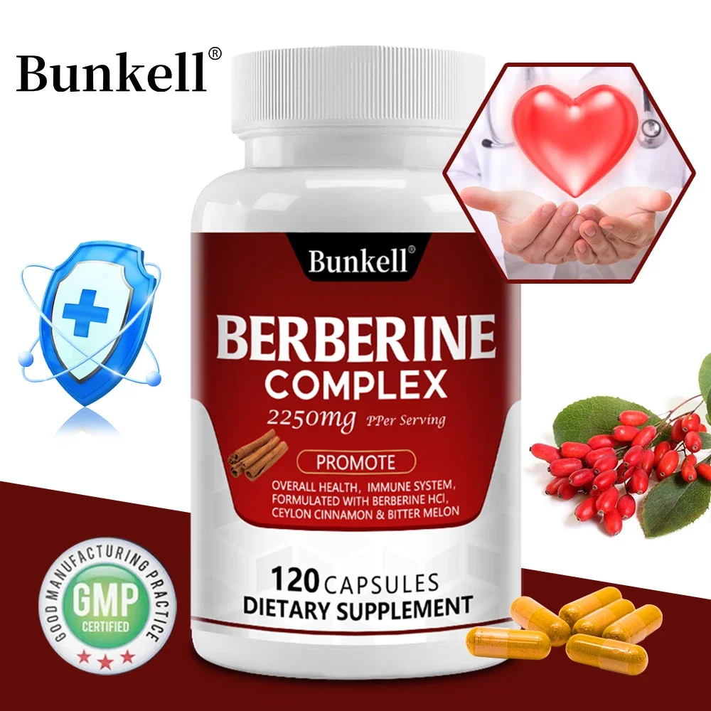 Berberine with Ceylon Cinnamon and Bitter Melon 2250 Mg - Supports Immune System, Heart, Overall Health, Non-GMO