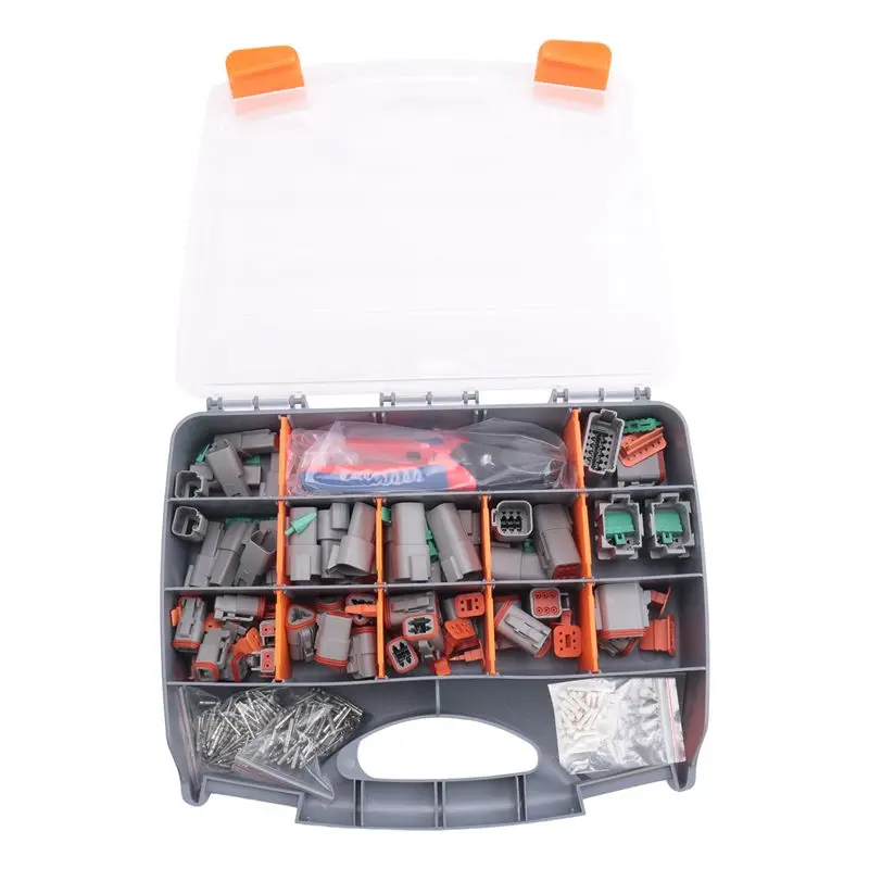 A58X-338Pcs Dt Deutsch Connector Kit - 2 3 4 6 8 12 Pin Connectors Car Electrical Connector