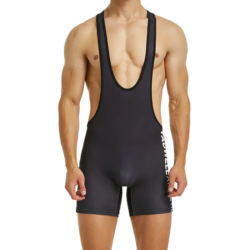 

Men Undershirts Slip Homme Bodysuits Sports Workout Gym Wrestling Singlet Fitness One-Piece Jumpsuits Underwear Leotard Bodywear