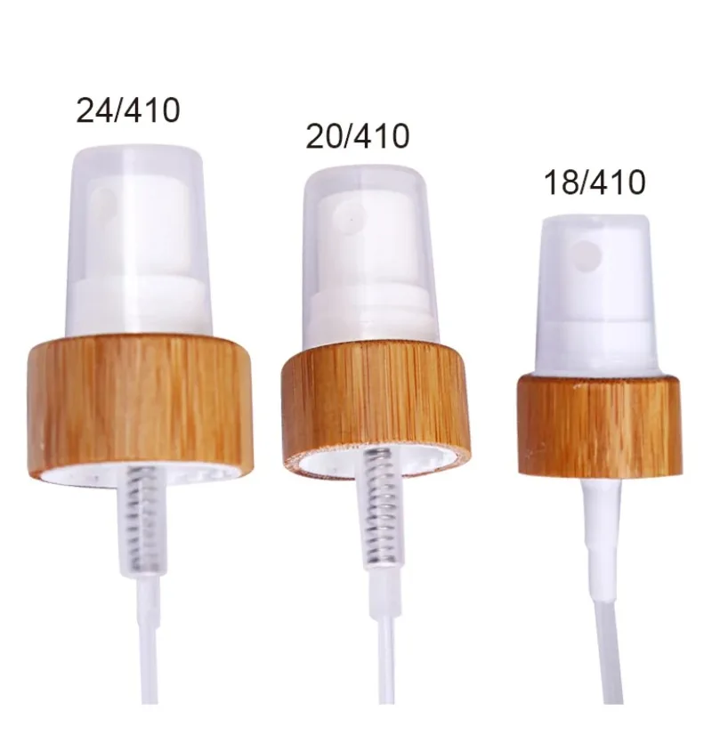 10/50/100pcs 18/410 20/410 24/410 Bamboo White Press Pump Head Cap Spray Atomizer/Lotion Press Nozzle for Cosmetic Liquid Bottle