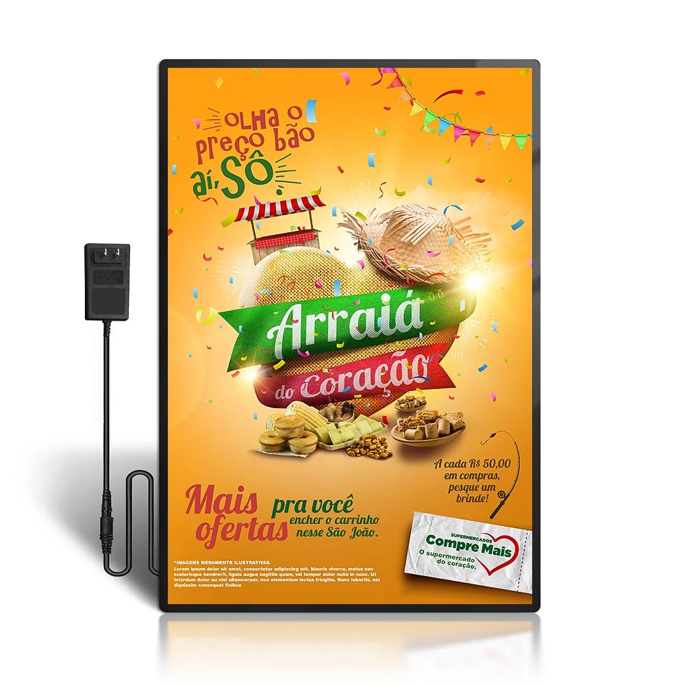 A1 A2 A3 A4 Customized Poster Display Film LED Light Advertising Box Slim Clip Frame Shop Menus Display Wall Mounted Billboard