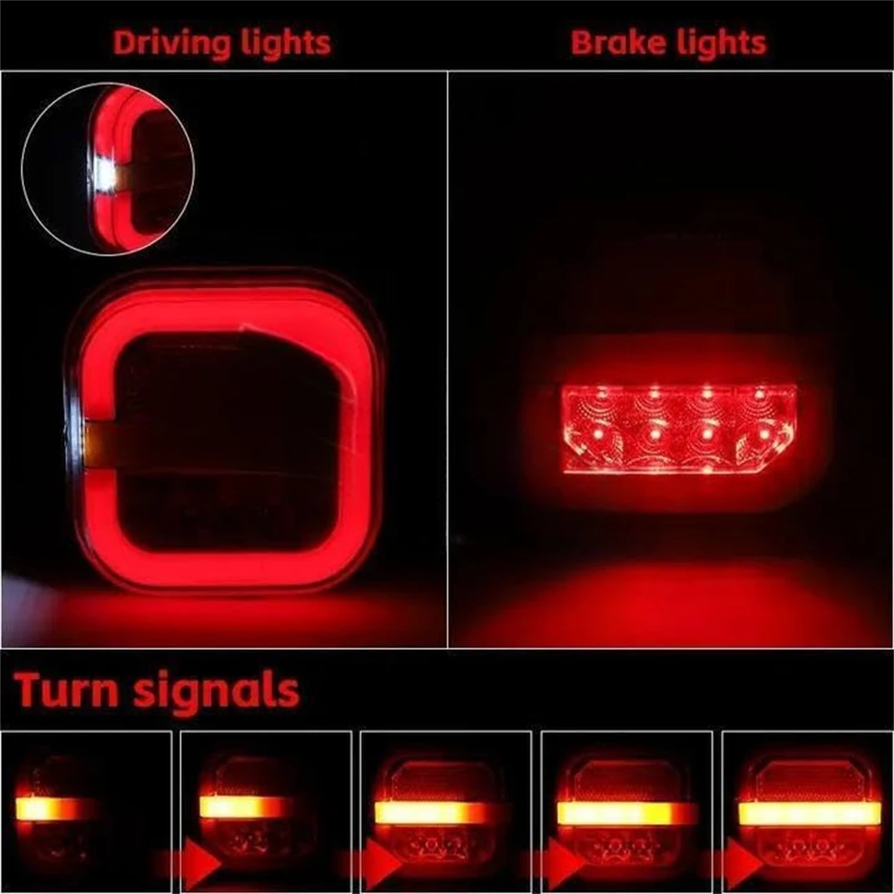 2pcs 3Face Trailer Tail Lights 12v/24v Truck Led Parking Lamp Trailer Car Truck Side light Van Marker Lighting Turn Signal