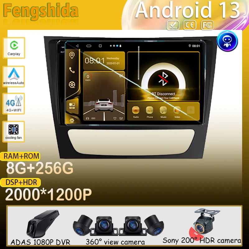 

Android For Mercedes Benz E Class S211 W211 CLS Class C219 2002 - 2010 Auto Radio Multimedia No 2din Player High-performance CPU