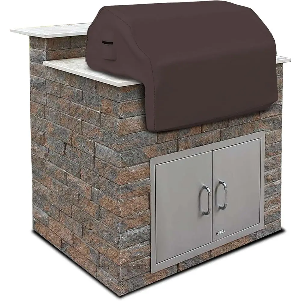 

Built-in Outdoor Grill Cover, Durable Heavy Duty 18 Oz Waterproo Cover Tu Material with Air ket & Elastic or Snug it (32" W x 26