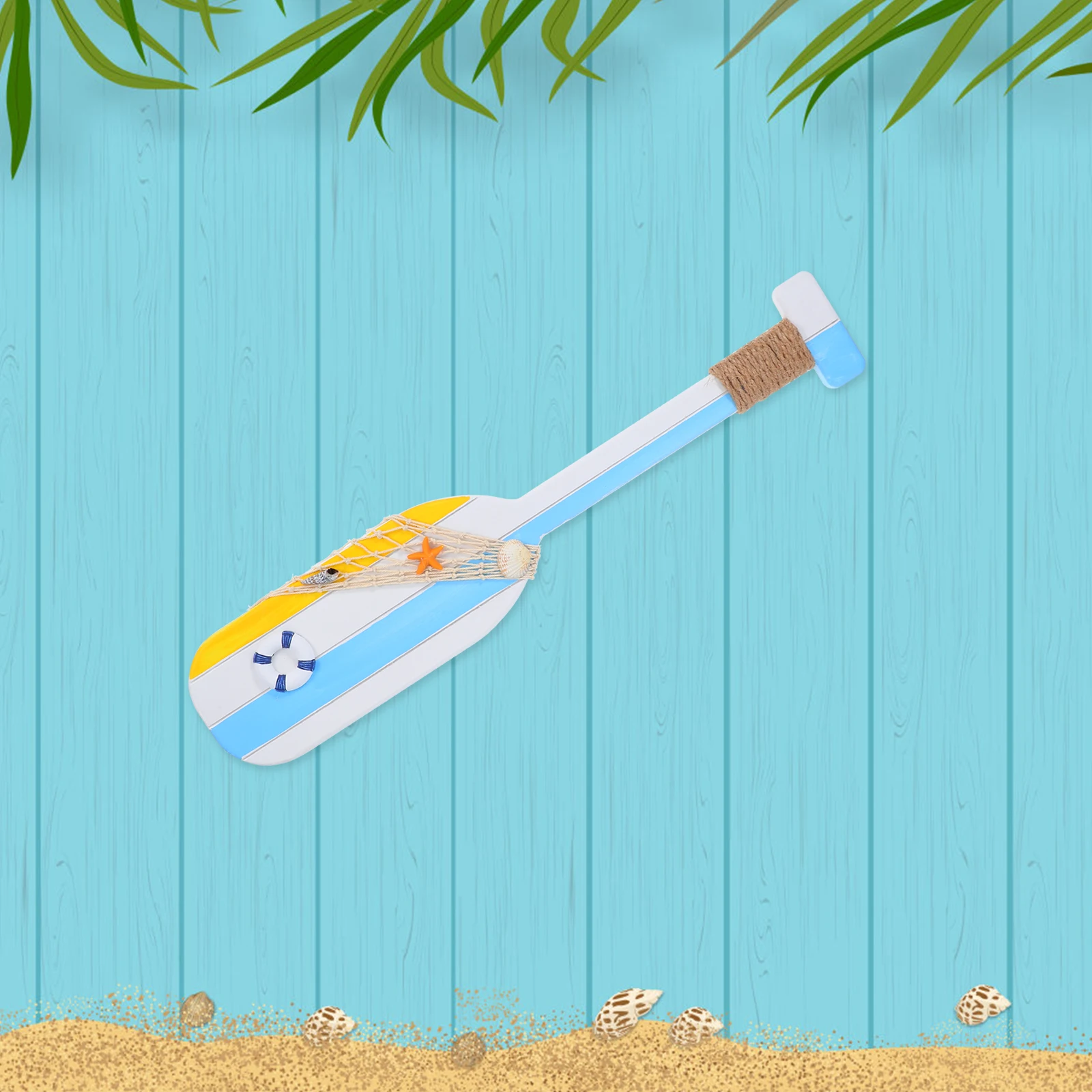 Mediterranean Decorative Paddle Beach Theme Wall Wooden Themed Bathroom Seaside