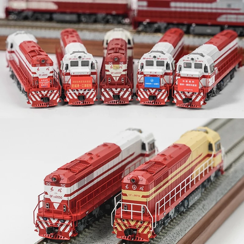 N Type 1/160 Toy Train DF7G Diesel Shunting Locomotive Model Red and White Paint 4 Styles To Choose From Adult Toy Gifts