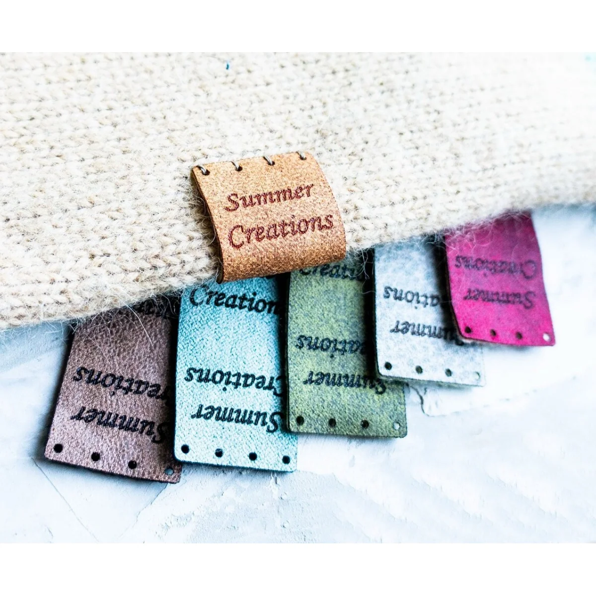 Custom Engraved Faux Suede Labels | Sew On Clothing Labels | Clothing Tags Sewing Labels Garment Tags Quilt Labels Logo Tags for