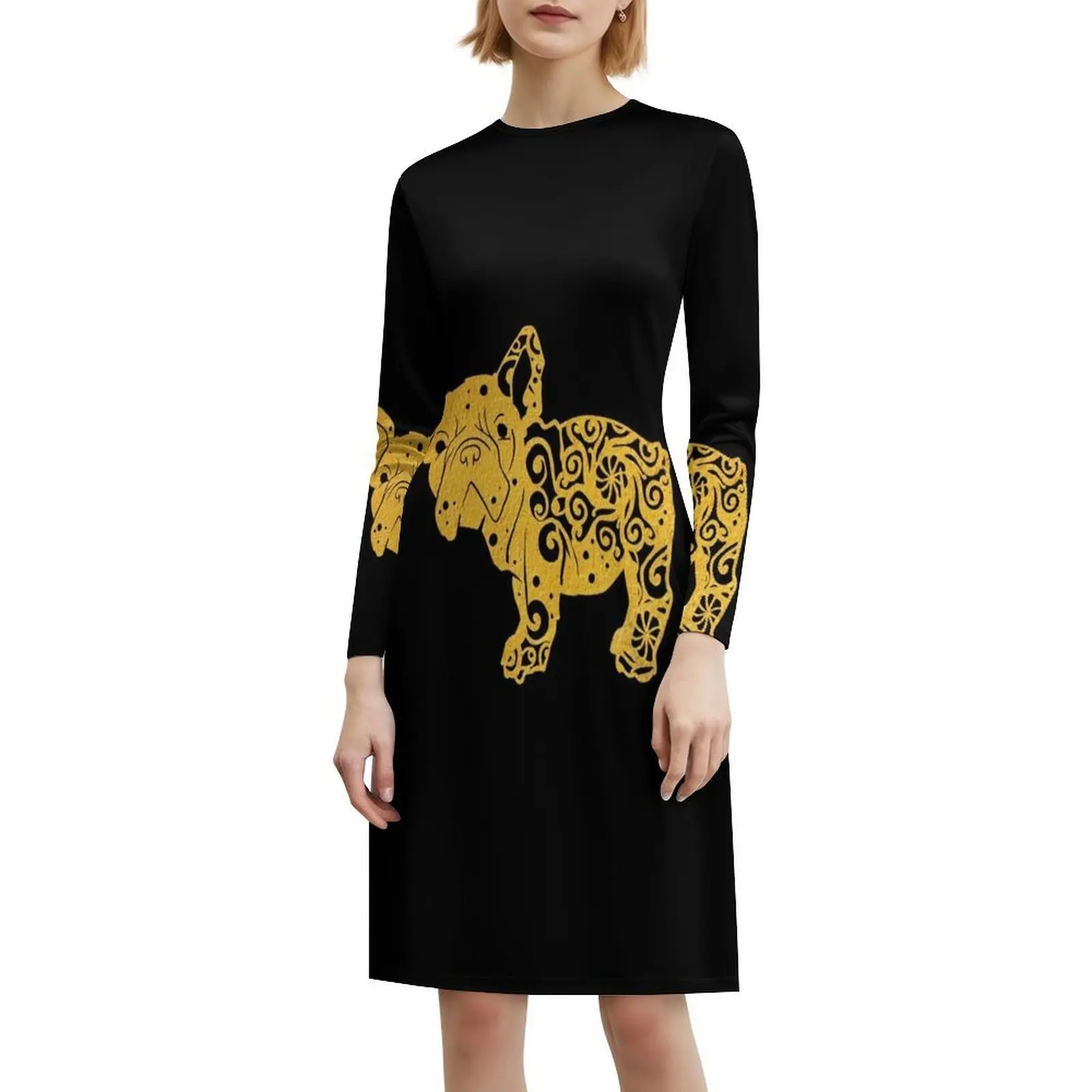 Pug Pup Puppy Dog Papercut Mandala Art Women's Streetwear Party Dress Trendy Print Club Clothing For Female Pug Pug Puppy Pug view 6