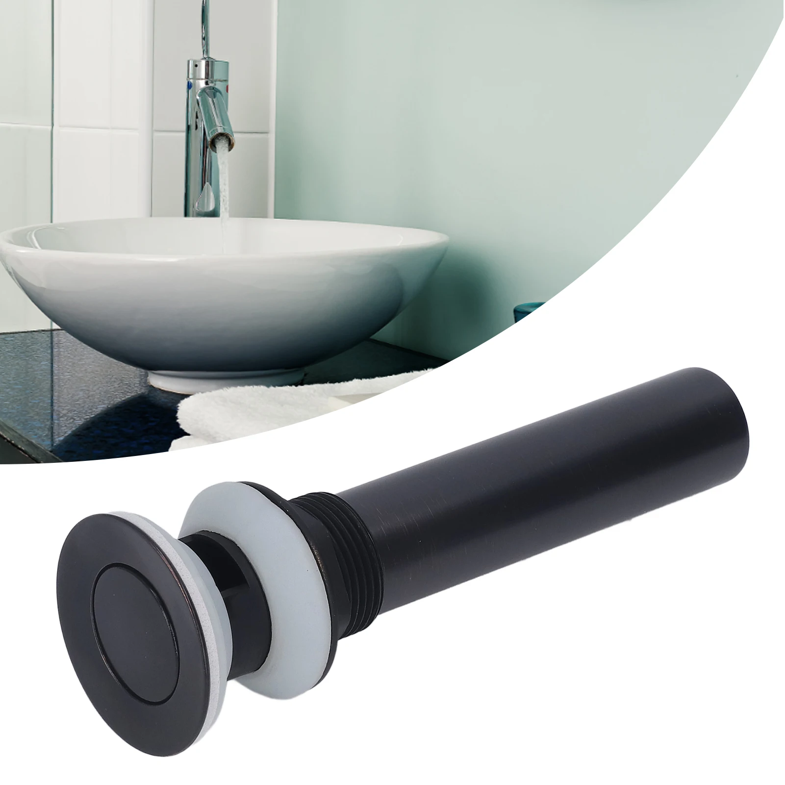 

Фильтр-заглушка для раковины, нажимной, без перелива, из нержавеющей стали, черный, для умывальника, сливной узел для ванной комнаты