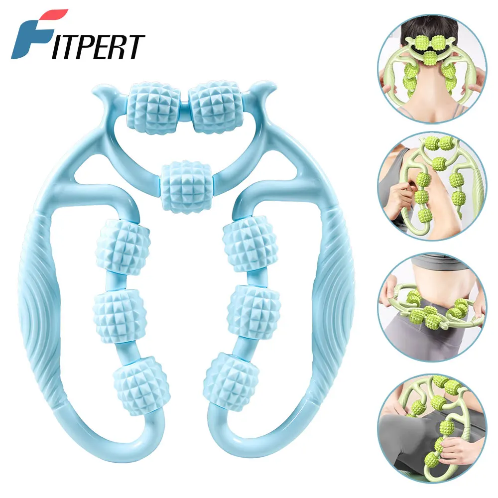 

Circular Leg Clamps - 360 Degree 9 Wheel Muscle Roller Massager for Leg Neck Hand Arm Muscle Relax Massager Sport Yoga Equipment