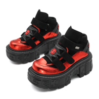Gothic Ankle Rock Boots 2025 New Punk Style Women Shoes Lace-up Heel Height 6CM Platform Shoes Woman Metal Decor Woman Sneakers